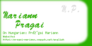 mariann pragai business card